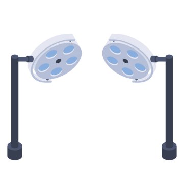 Cerrahi ışıklar simgesi izometrik tarzı 