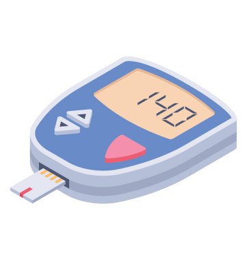 Diyabet test cihazı, şeker ölçüm simge