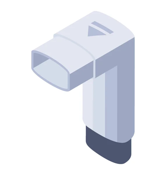 Astma Inhalator Con Isometrisk Stil — Stock vektor