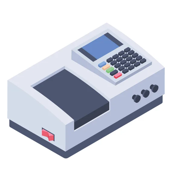 Pos Terminal Icon Cash Register Isometric Vector — Stock Vector