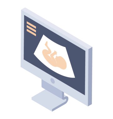 Annelik ultrason kutsal kişilerin resmi içinde izometrik vektör