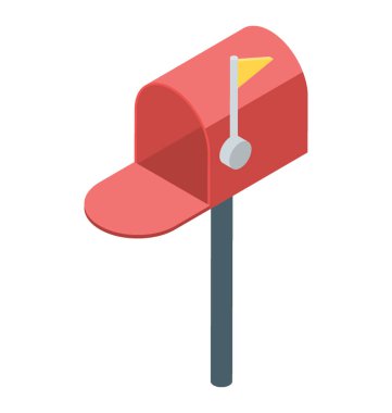 Posta kutusu simgesini izometrik vektör