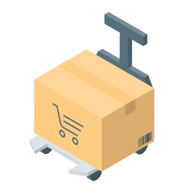 Teslimat kutusunun izometrik tasarım