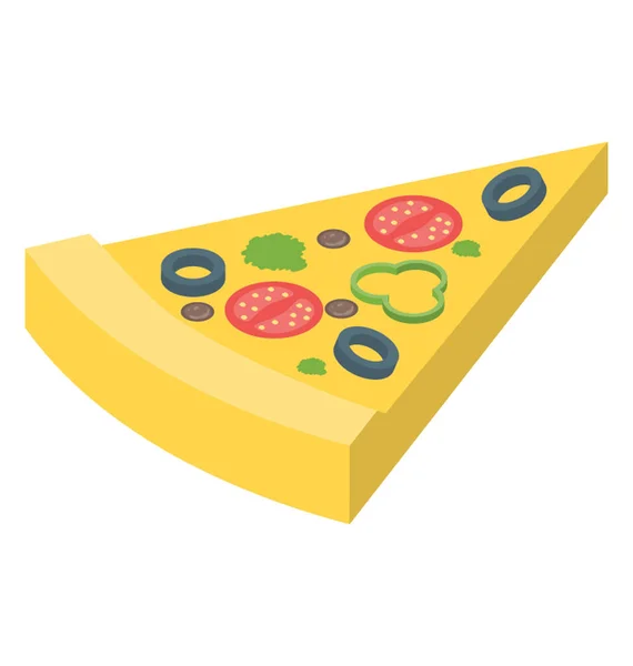 Pizza Slice Ikonen Isometrisk Vektor — Stock vektor