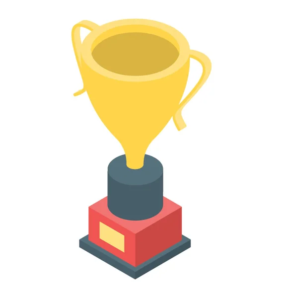 Award Isometric Vector Trophy Icon — Stock Vector