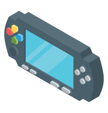 İzometrik vektör simgesinde oyun konsolu