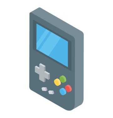 Gameboy kutsal kişilerin resmi içinde izometrik vektör