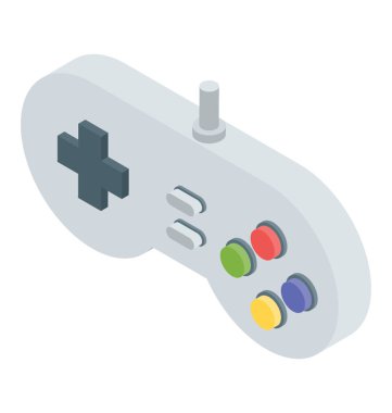 Gamepad kutsal kişilerin resmi içinde izometrik vektör tasarımı