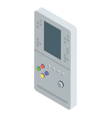 Gameboy kutsal kişilerin resmi içinde izometrik vektör