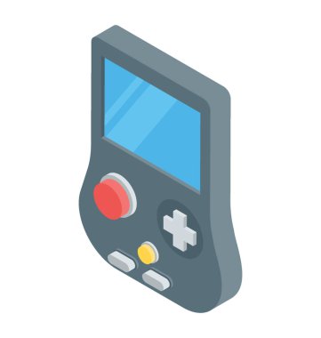 Gameboy kutsal kişilerin resmi içinde izometrik vektör