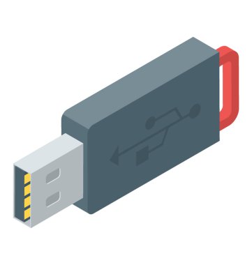USB simge izometrik vektör