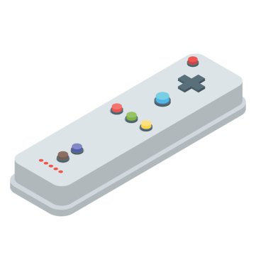 Oyun uzaktan kumanda simgesi, izometrik vektör