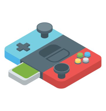 İzometrik vektör simgesinde oyun konsolu