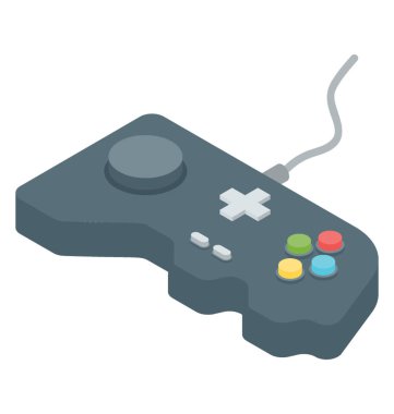 İzometrik vektör simgesinde oyun konsolu