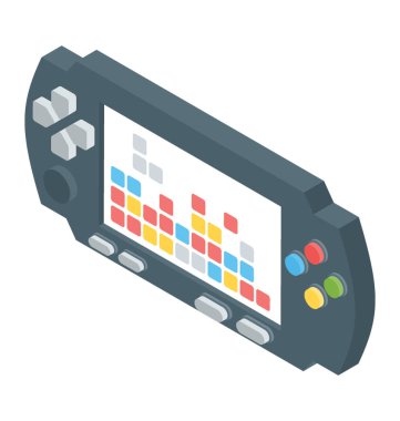 İzometrik vektör simgesinde oyun konsolu