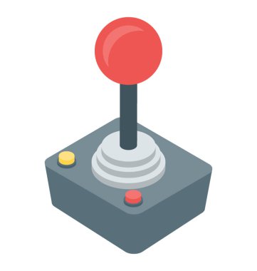 Oyun konsolu izometrik vektör, oyun çubuğu simgesi