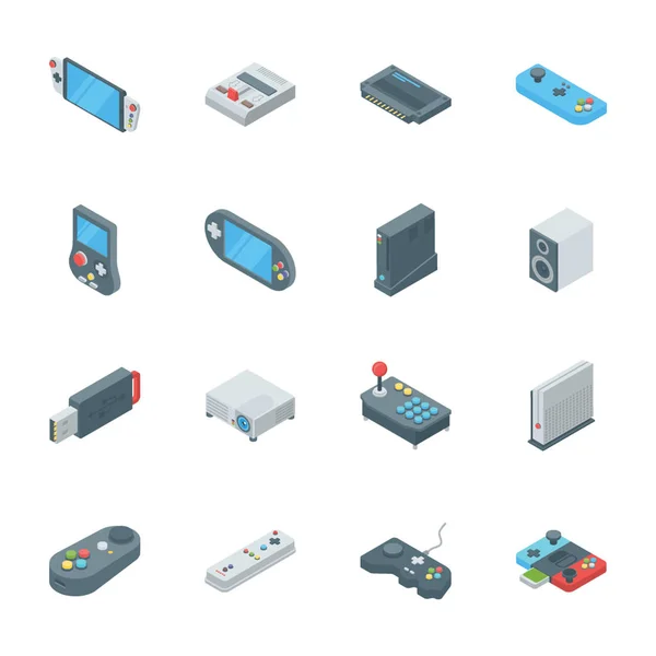 Gaming Gadgets Icons Isometric Vector Designs Editable Visuals Games Its — Stock Vector