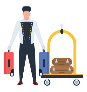 Porter illüstrasyon vektör simgesi