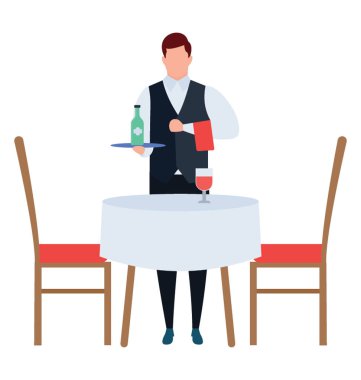 Gıda illüstrasyon vektör kavramı hizmet, hizmet 