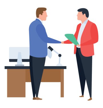 Düz iş anlaşma illüstrasyon vektör 