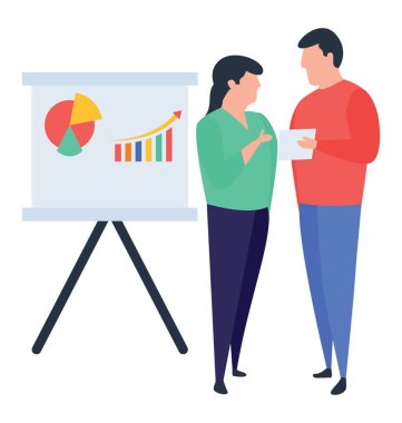 Çalışan sunu illüstrasyon vektör 