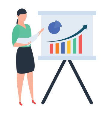 Çalışan sunu illüstrasyon vektör 