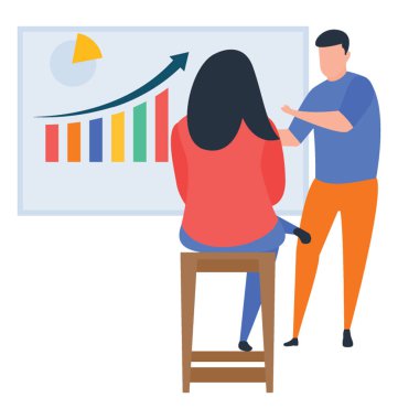 Çalışan sunu illüstrasyon vektör 