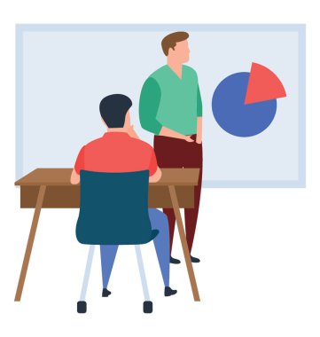 Düz tasarım grafik sunum çizimde 