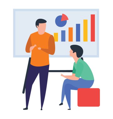 Düz personel eğitim illüstrasyon vektör 