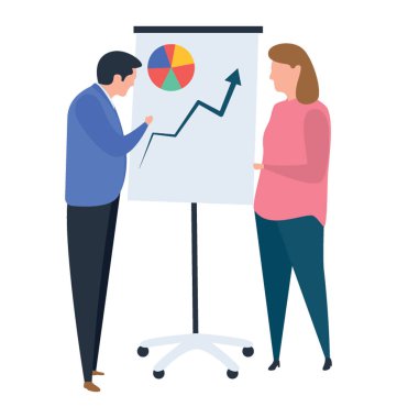 Düz tasarım çizimde düz grafik sunumu 