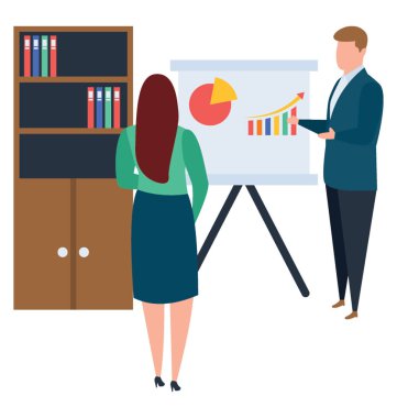 Çalışan eğitim illüstrasyon düz tasarım 