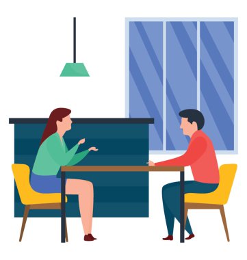 Düz iş illüstrasyon vektör Toplantı 