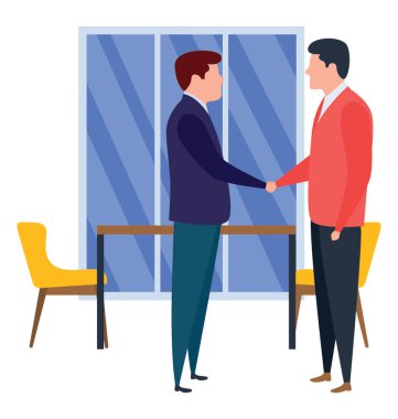 Düz iş illüstrasyon vektör Toplantı 