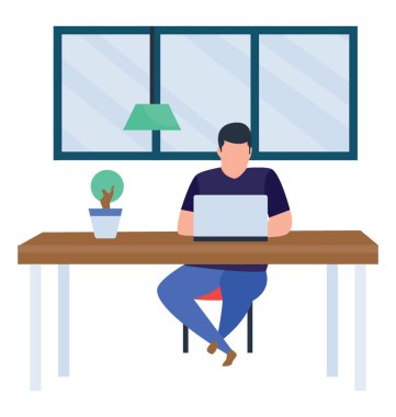 Online iş illüstrasyon vektör düz tasarım 