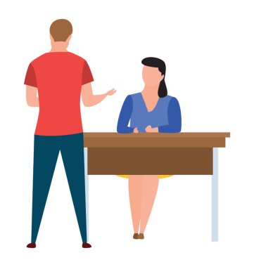 Röportaj illüstrasyon vektör düz tasarım 