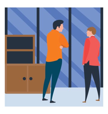 Düz resmi tartışma illüstrasyon 