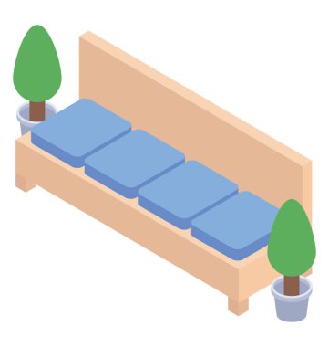 Hotel lounge Icon izometrik vektör 