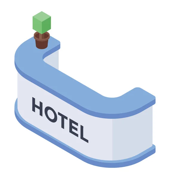 Icono Recepción Del Hotel Vector Isométrico — Vector de stock