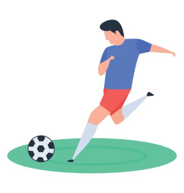 Futbol oyuncu simgesinin izometrik tasarım.