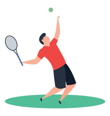 Tenis oyuncu simgesini izometrik vektör tasarımı.