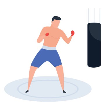 Boks simgesi, izometrik vektör tasarımı.