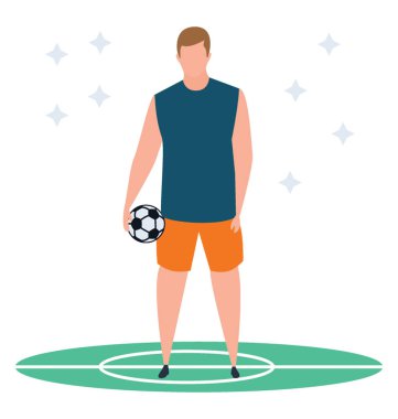 Futbol oyuncu simgesinin izometrik tasarım.