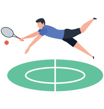 Tenis oyuncu simgesini izometrik vektör tasarımı.