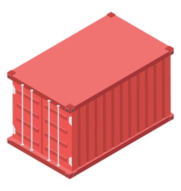 İzometrik tasarım konteyner simgesinin.