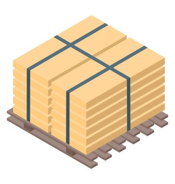 Paket simgesi izometrik tasarımı.