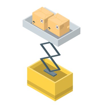 Bagaj izometrik vektör tasarımında simge kaldırma.