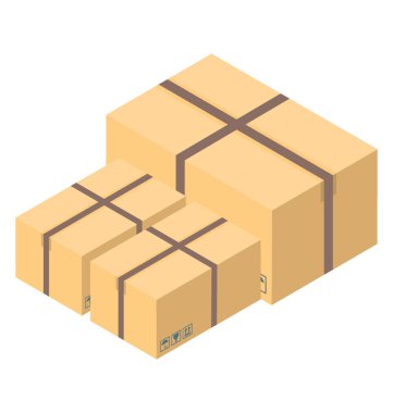 Paket simgesi izometrik tasarımı.