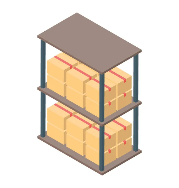 Paket Rack Symbol Isometrischen Vektordesign — Stockvektor