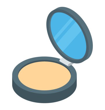 İzometrik vektör temsil eden kompakt pudra