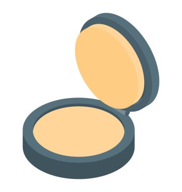 İzometrik vektör temsil eden kompakt pudra